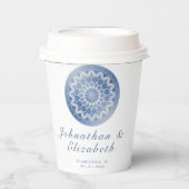 Blue Lace Mandala Wedding 紙コップ (正面)
