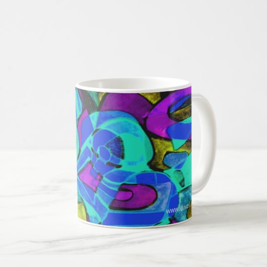 "blue lagoon" abstract coffee mug コーヒーマグカップ (正面右)
