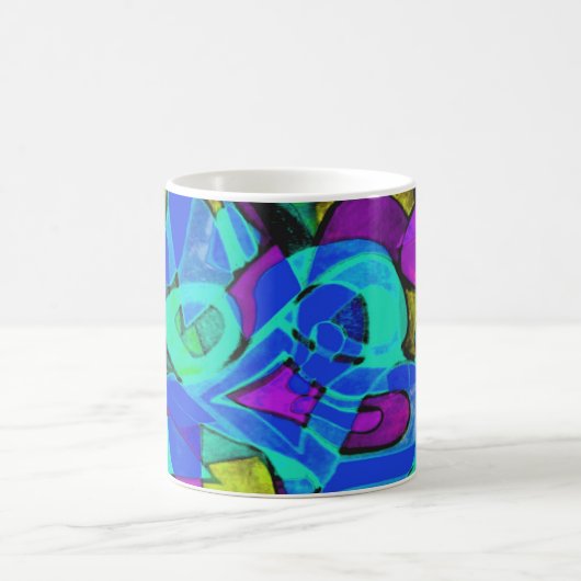 "blue lagoon" abstract coffee mug コーヒーマグカップ (中央)