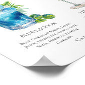 Blue Lagoon Lemon Drop Wedding Mocktails Menu ポスター (角)