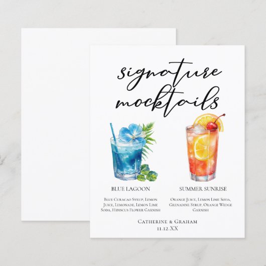Blue Lagoon Summer Sunrise Mocktails Menu (正面/裏面)