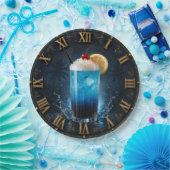 Blue Lagoon Tropical Cocktail Bar Decor ペーパープレート (パーティー)