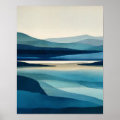 Blue Lake Basin Abstract Wall Art ポスター (正面)