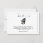 Blue Laurel Tooth Graduation Party サンキューカード (正面)