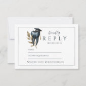 Blue Laurel Tooth Graduation Party 出欠カード (正面)