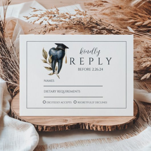 Blue Laurel Tooth Graduation Party 出欠カード