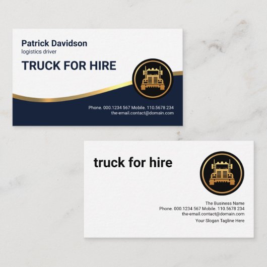 Blue Layer Wave Logisticsトラックドライバ 名刺 (正面/裏面)