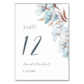 Blue Layered Flowers Wedding テーブルナンバー (正面)