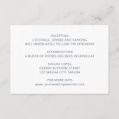 Blue Layered Flowers Wedding Details エンクロージャーカード (裏面)