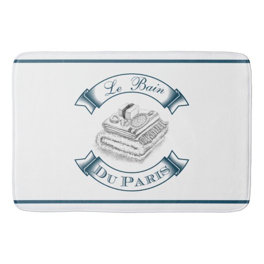 Blue Le Bain Duパリの歯ブラシ及びソープディスペンサー バスマット (正面)