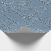 Blue leaf design with edges, lines, abstract plant ラッピングペーパー (角)