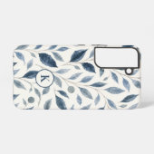 Blue Leaf Personalized  Samsung Galaxyケース (裏面横)