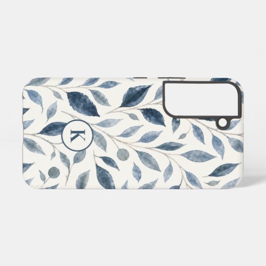 Blue Leaf Personalized  Samsung Galaxyケース (裏面横)