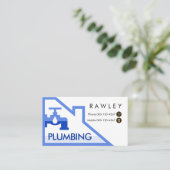 Blue Leaking Faucet Rooftop Building Frame 名刺 (スタンド正面)