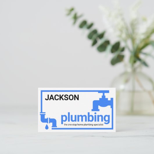 Blue Leaking Pipe Faucet Frame 名刺 (スタンド正面)