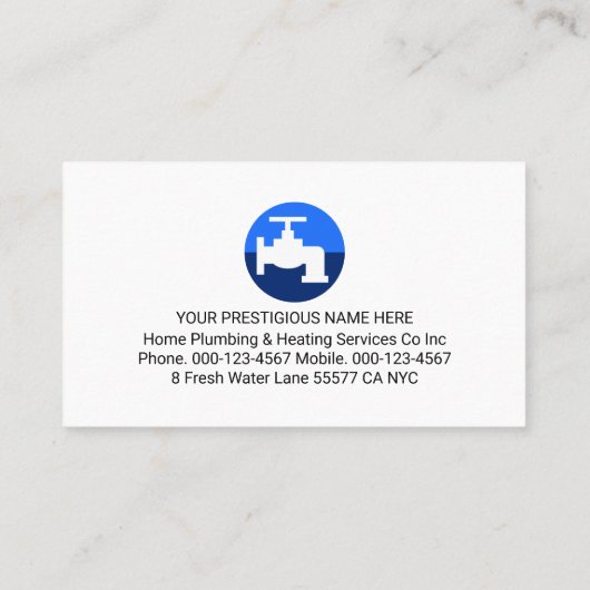 Blue Leaking Pipe Faucet Frame 名刺 (裏面)