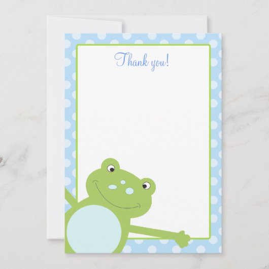 Blue Leap Froggy Flatお礼ノート(Blue) ノートカード (正面)
