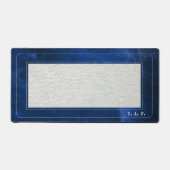 Blue Leather-Look & Linen - Scholar Series デスクマット (正面)