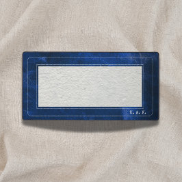 Blue Leather-Look & Linen - Scholar Series デスクマット