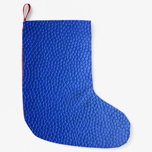 Blue leather skin texture skin スモールクリスマスストッキング (正面)