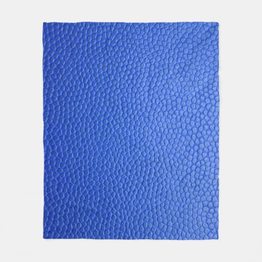 Blue leather skin texture skin フリースブランケット (正面)