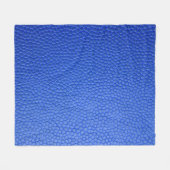 Blue leather skin texture skin フリースブランケット (正面(横))