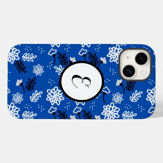 Blue leaves romantic garden Case-Mate iPhoneケース (裏面 (横))