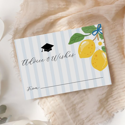 Blue Lemon Citrus Advice Graduation エンクロージャーカード