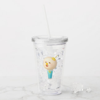 Blue Lemon Float: Smiling Bichon Cotton Candy アクリルタンブラー