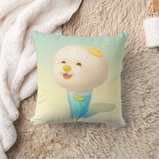 Blue Lemon Float: Smiling Bichon Cotton Candy クッション