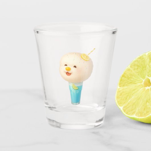 Blue Lemon Float: Smiling Bichon Cotton Candy ショットグラス (正面)