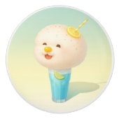 Blue Lemon Float: Smiling Bichon Cotton Candy セラミックノブ (正面)