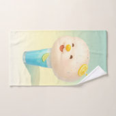 Blue Lemon Float: Smiling Bichon Cotton Candy ハンドタオル (ハンドタオル)