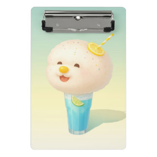 Blue Lemon Float: Smiling Bichon Cotton Candy ミニクリップボード