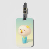 Blue Lemon Float: Smiling Bichon Cotton Candy ラゲッジタグ (正面縦)