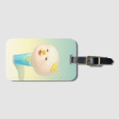 Blue Lemon Float: Smiling Bichon Cotton Candy ラゲッジタグ (正面横)