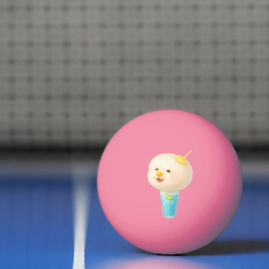 Blue Lemon Float: Smiling Bichon Cotton Candy 卓球ボール (ネット)