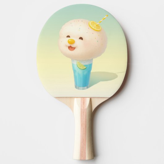 Blue Lemon Float: Smiling Bichon Cotton Candy 卓球ラケット (正面)