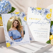 Blue Lemon Freshly Graduated Invitation 招待状