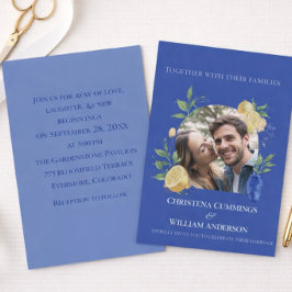 Blue Lemon Garden Wedding Invitation セーブザデート