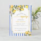 Blue Lemon Main Squeeze Bridal Shower 招待状 (スタンド正面)