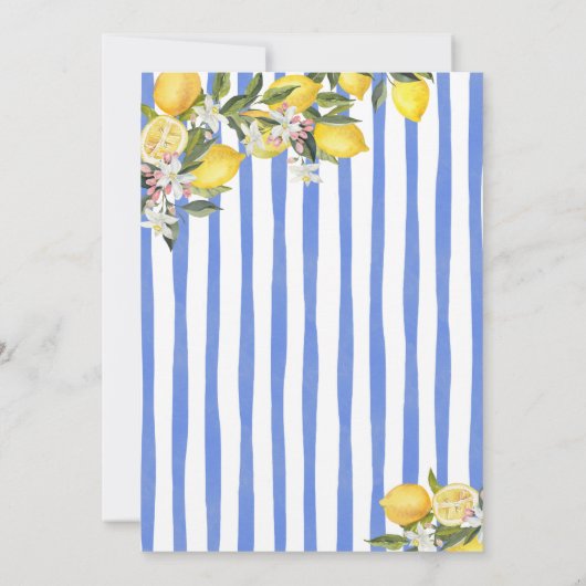Blue Lemon Main Squeeze Bridal Shower 招待状 (裏面)