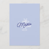 Blue & Lemon Striped Mediterranean Wedding Menu  メニュー (正面)