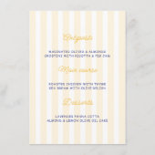 Blue & Lemon Striped Mediterranean Wedding Menu  メニュー (裏面)