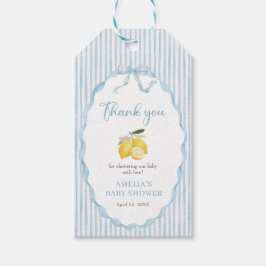 Blue Lemon Themed Baby Shower ギフトタグ