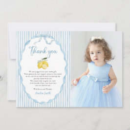 Blue Lemon Themes Baby Shower Photo Thank You Card