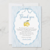 Blue Lemon Themes Baby Shower Thank You Card (正面)
