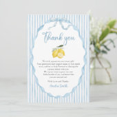 Blue Lemon Themes Baby Shower Thank You Card (スタンド正面)