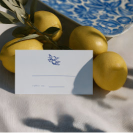 Blue Lemons Doodle Wedding Escort Cards プレイスカード