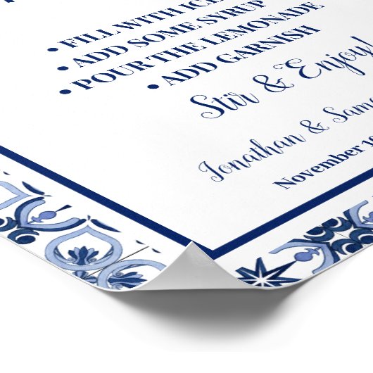 Blue Lemons Mediterranean Lemonade Bar ポスター (角)